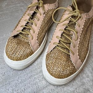 Coconuts by Matisse Woven Tan and Cream Sneakers